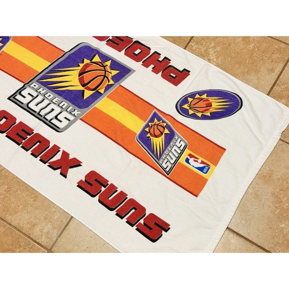 Vintage Phoenix Suns NBA Beach Bath Towel White 56x27 Basketball Logo Cotton